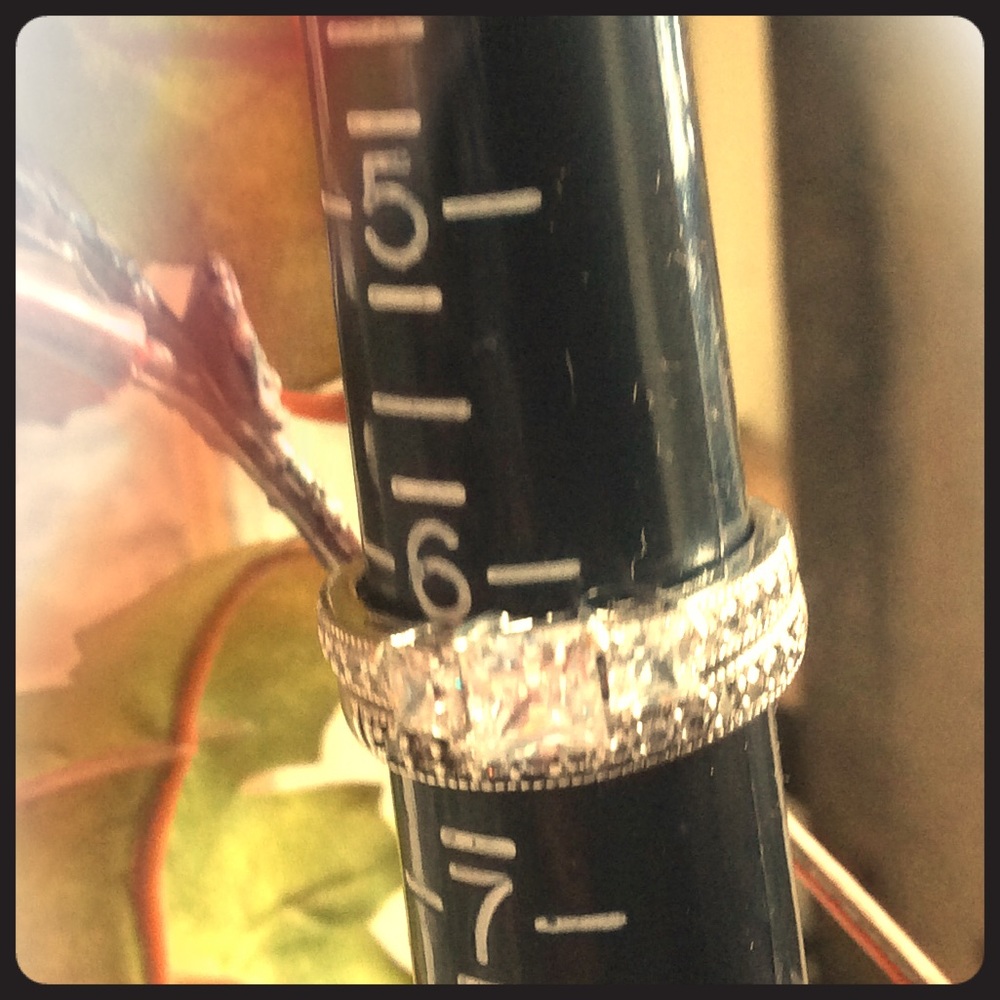 sterling silver cz wedding ring set
